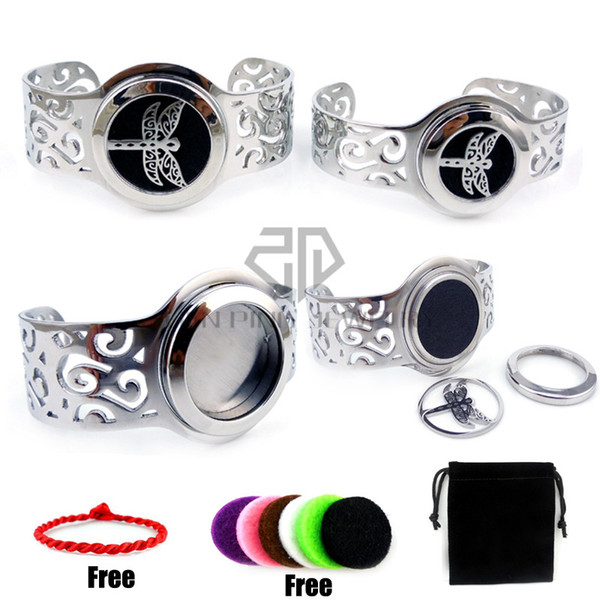 Round Silver (25-30mm) DIY Screw Diffuser Locket Bangle Aromatherapy / Essential Oils DIY Diffuser Locket Bracelet Free Pads