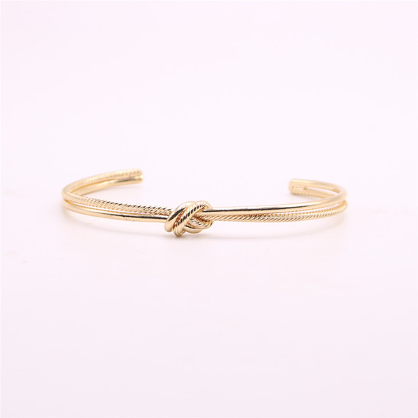 Metal material bangles for girls Two false knot women bangles Retail and wholesale mix Free shipping