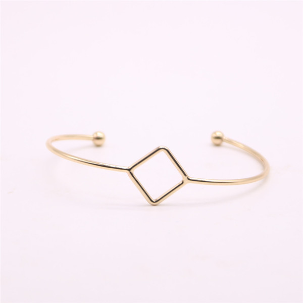 Hot saling mathematical geometry bangles for girls Hollow square women bangles Retail and wholesale mix Free shipping