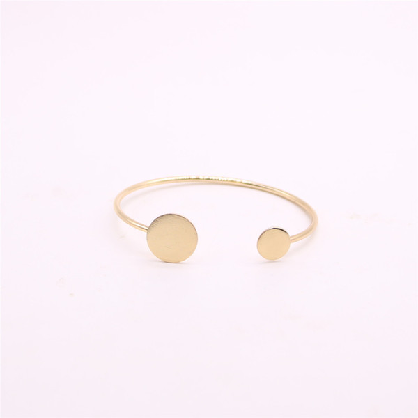 Two solid circles bangles for girls Two-dimensional circular women bangles Retail and wholesale mix Free shipping