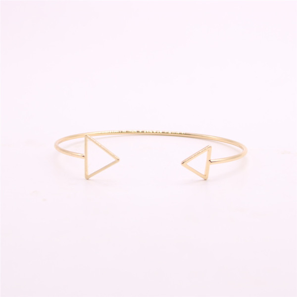 Hollow geometry triangle bangles for girls Triangular framing women bangles Retail and wholesale mix Free shipping