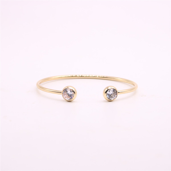 Solid circular with rhinestone bangles for girls Geometry round women bangles Retail and wholesale mix Free shipping