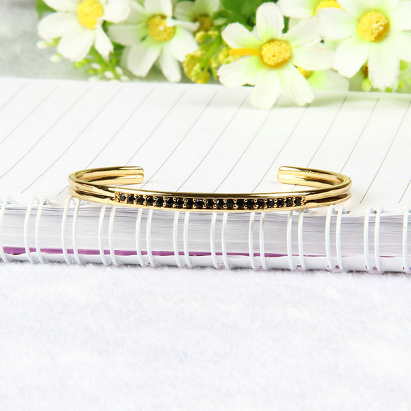 Wholesale 10pcs/lot New Arrival Color Keeping Mens Jewelry Open Cuff Cz Beads Bangle Lucky Bracelets Fashion Jewelry