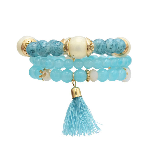 European and American vogue is small pure and fresh tassel bracelet boximiya is melting string of beads multilayer bracelet bouncy multilaye