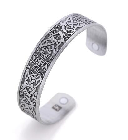 lemegeton Fast Shipping Alloy Metal Cuff Bangle Irish Knot Men's Bracelet Talisman Jewelry Fashion Magnet Bangle Jewelry