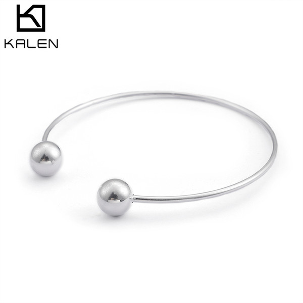 Women Bangle Bracelet 63*2 MM Simple Silver Stainless Steel Jewelry For Female Friendship Bracelets Gift KALEN