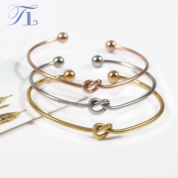 TL Fashion Stainless Steel Bracelets & Bangles Silver/Gold/Rose Gold Color Love Bracelets Indian Jewelry For Pulseira Feminina