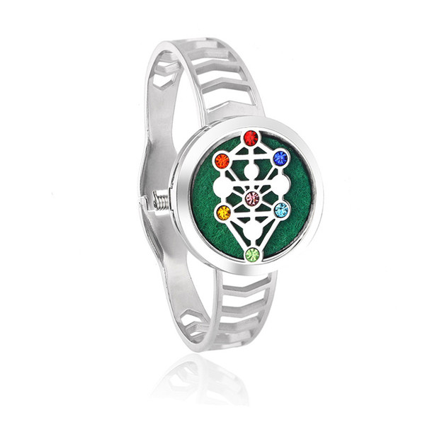 30mm Geometric Aromatherapy Diffuser Bracelet Perfume Diffuser Essential Oil Locket Cuff Bangle Chakra Magnetic Locket Bracelets