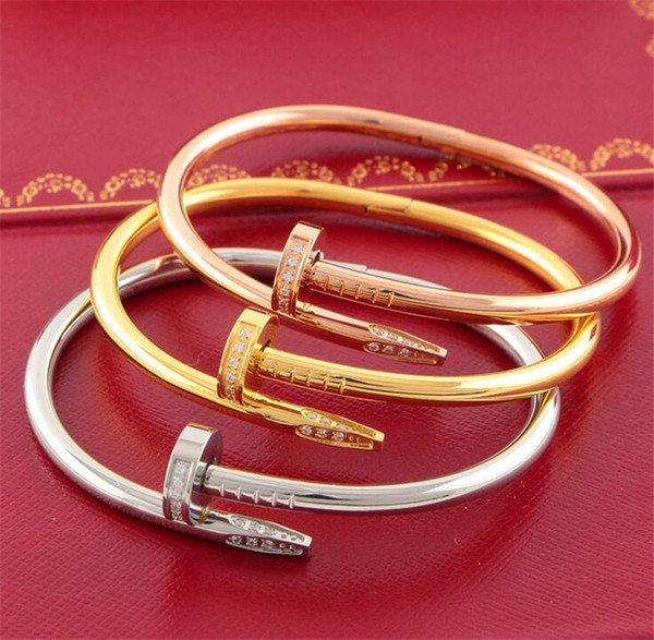 Hot sale 316L Titanium steel brand name nail punk lovers women and man bangle free shipping