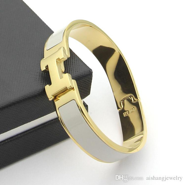 HB37 2019 natural jewelry gold plate H letter bracelet Stainless steel good quality have different colors choose