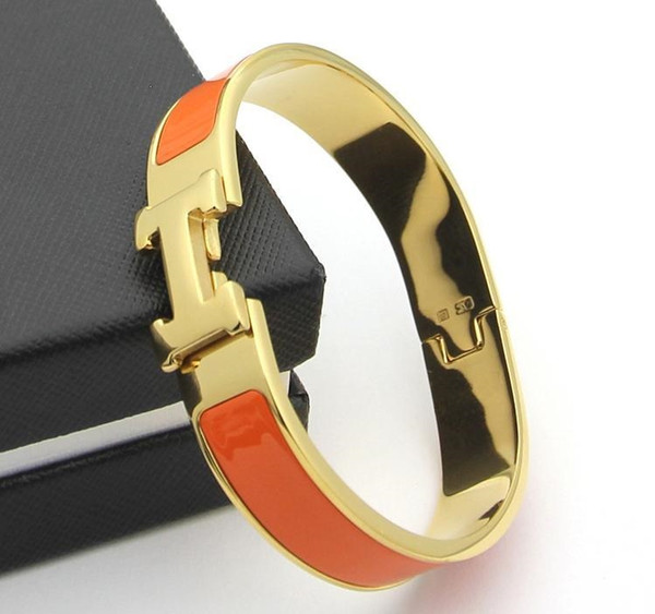 2020Women's H Bangles Luxury Stainless Steel Enamel charm Bracelets Bangle H Letter Buckle High quality Bracelets.