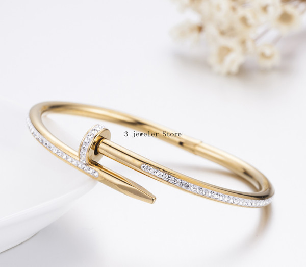 CAB9 2019 new arrival Stainless steel Nail Bracelet Europe and America fashion jewelry have different colros choose free shipping