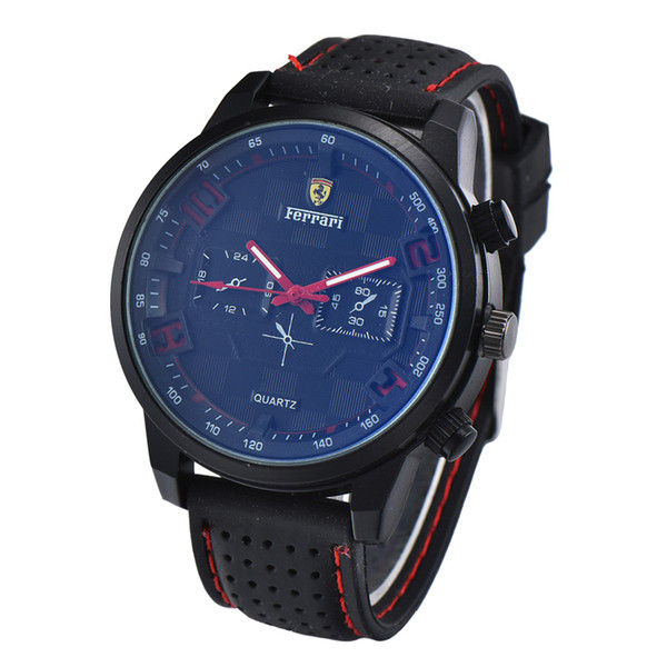 2019 Hot Sale Ferrari For Man Watch Big Dials High Quality Quartz Wristwatch Sports Mens Watches Without Box