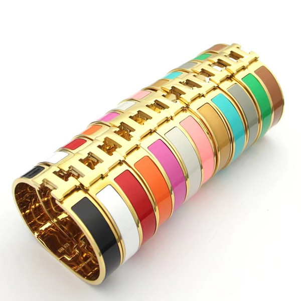 2019 Fashion Top Quality Designer H Letter 18K gold plated Bracelet 316L stainless steel bangle bracelet for women gift Wholesale Price