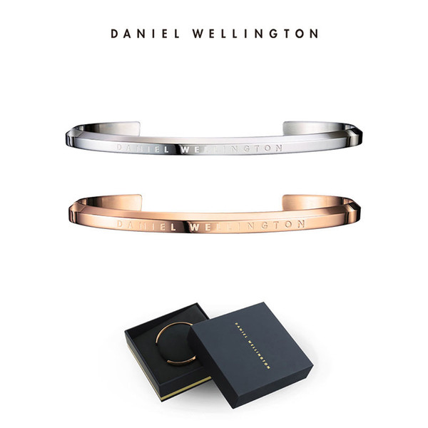 Brand Daniel Wellington stainless steel Lovers Bracelet Classic Cuff Rose Gold Silver Bangle Men Women Bracelets Pulsera With gift box