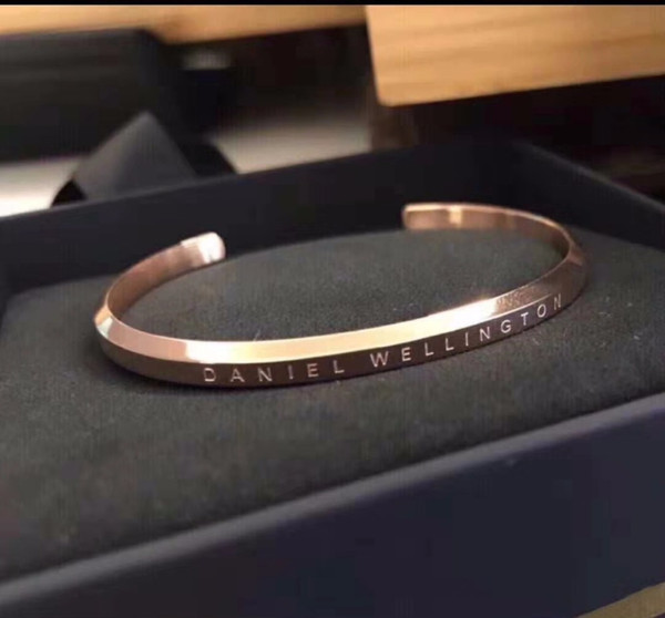 100% Stainless Steel DW Cuff Bracelets Luxury Design Rose Gold Bracelets & Bangles For Women Men Pulsera Gift With Original Box