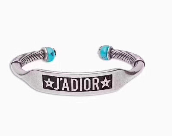 Classic Fashion brass Design Bangle Natural turquoise silver split bracelet women Jewelry Adjustable wear for men and women