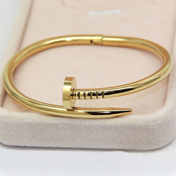 Hot sale 316L Titanium steel brand name nail punk lovers women and man bangle free shipping