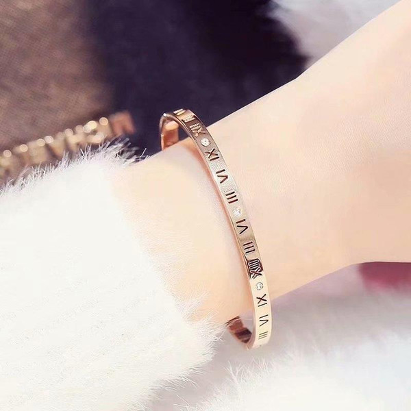 new Fashion classic jewelry women bracelet with crystal mens gold bracelets stainless steel bracelet screw bangle bracciali