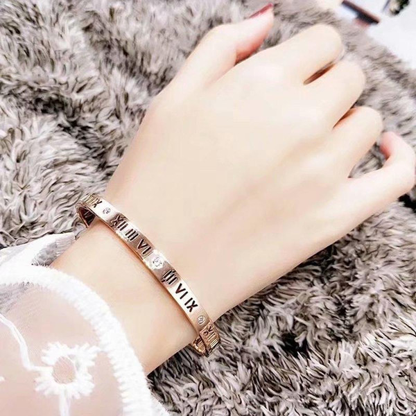 Fashion classic jewelry women bracelet with crystal mens gold bracelets stainless steel bracelet screw bangle bracciali