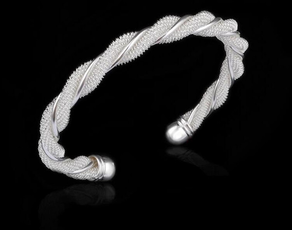 Wholesale-freeshipping 1 piece 70mm x 8mm Foreign 925 silver bracelet European and American fine jewelry for women fashion bracelet hot sell