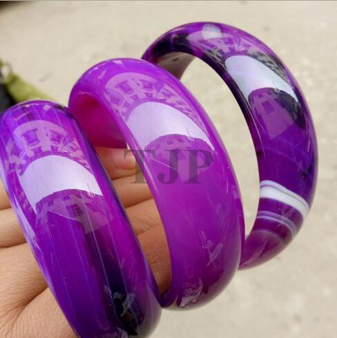 cuff NATURE BEAUTIFUL purple charm sweet agate bangle bracelet luck 56-64MM