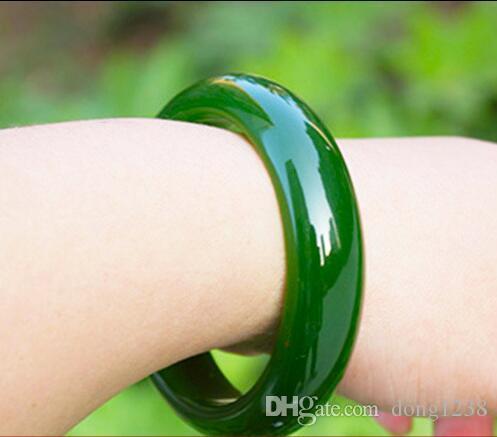 Xinjiang Kunlun Mountains jasper color spinach green bracelet jade bracelet with a certificate jade jade