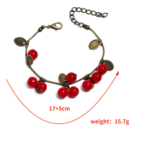 New Women Bracelet Red Bohemian Bracelets For Gift Fashional Vintage Bangle Bracelets Korea Style Sweet Bangle For Girl Party Wholesale