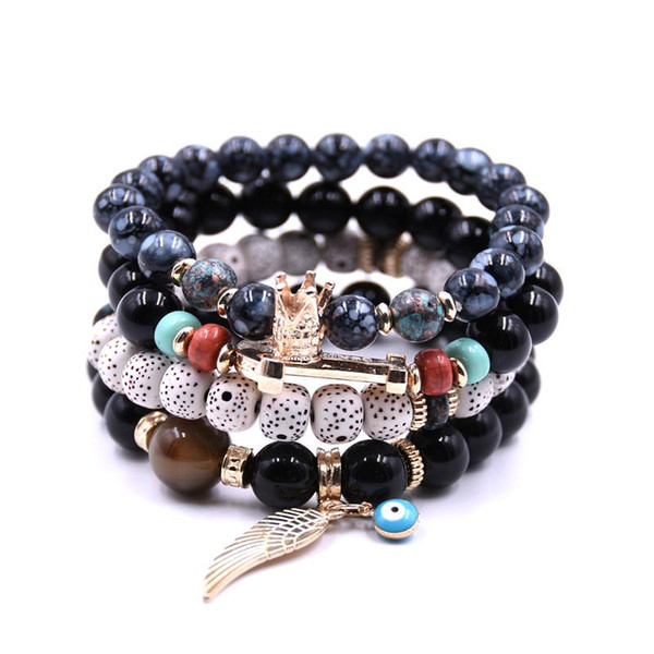 Europe and America fashion retro natural stone bracelet DIY beads beads Lady Fashion Pendant pendant crown Bracelet