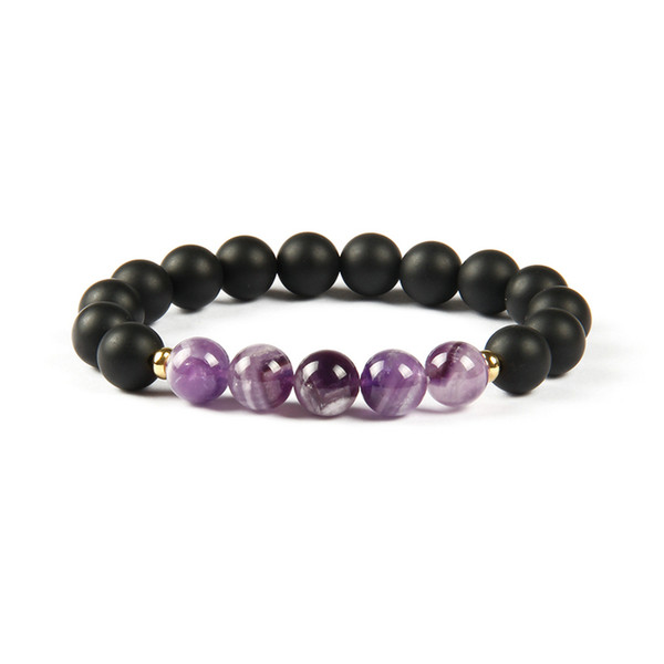 Brand New Wholesale Jewelry 10mm Natural Stone Beads Red And Purple Energy Beaded Bracelet For Men