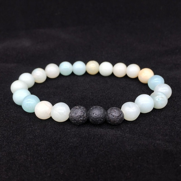 new Amazon Stone & Black Lava Stone Bracelets Aromatherapy Essential Oil Diffuser Bracelet Bangle Energy Yoga Jewelry