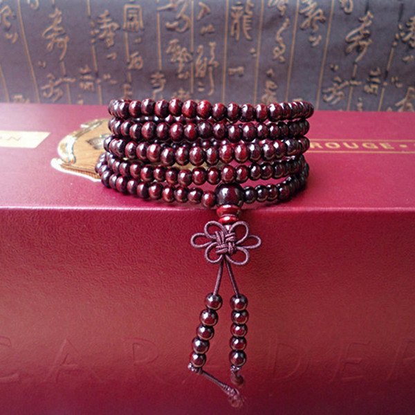 Strand 85cm Fashion Natural Rosewood 5mm Beads Buddha Bracelets Men Women Long Bracelet Bangle Religion Gift Tibetan Jewelry