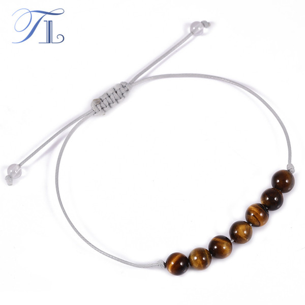 TL Handmade 7 Chakra Beaded Bracelet Elastic Rope Unisex Anchor Healing Bracelet DIY Natural Tigereye Love Bracelet For Women