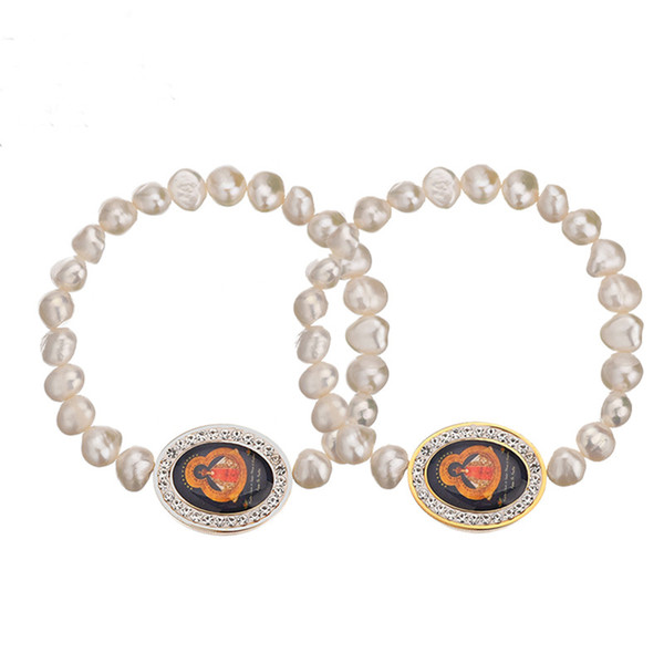 Irregular pearl elastic bracelet King glue stainless steel round bracelet jewelry for woman gift