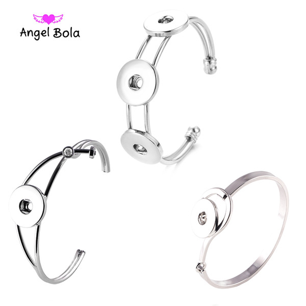 2018 Hot Sales Adjustable Snap Button Bracelet 18mm Metal Bloom Button Charms Jewelry Bracelet For Women Snap Buttons Jewelry