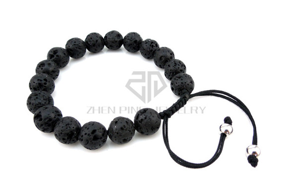 Fashion Black Clay Bracelet 10mm Lava Stone Diffuser Jewelry Natural Volcanic Rock Charm Bracelets Prayer Beads Bracelet