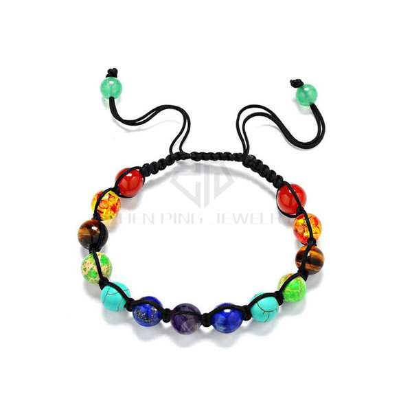 Free Shipping Chakra Bracelet 6mm and 8mm Round Ball Mix 7 Color Beads Bracelet Shamballa Bracelet Chakra Bracelets