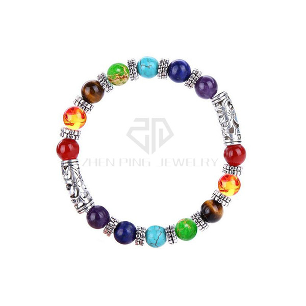 New Chakra Bracelet 8mm Round Ball Mix 7 Color Beads Bracelet Shamballa Bracelet Chakra Bracelets Free Shipping