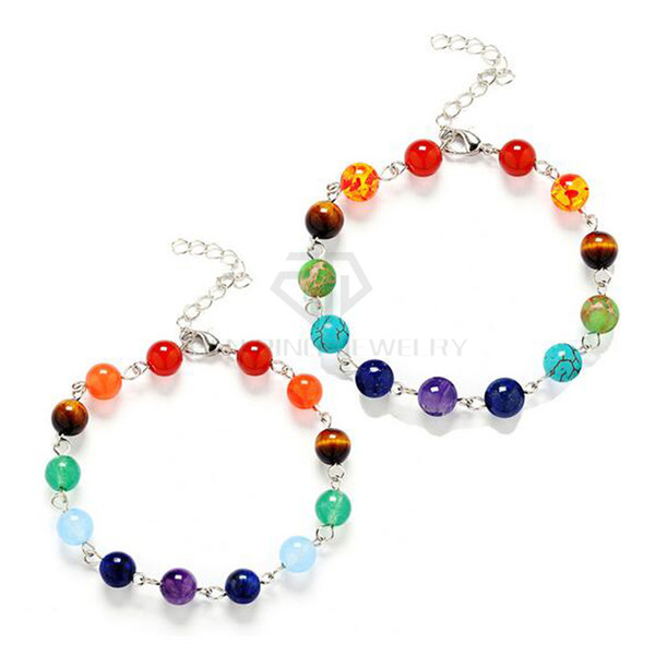 Chakra Bracelet 8mm Round Mix 7 Colors Beads Bracelet Shamballa Bracelet Chakra Ruby Bracelets Free Shipping