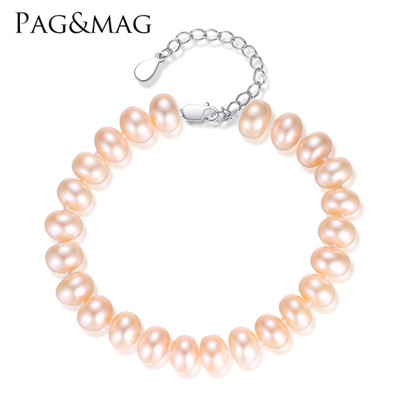 PAG&MAG brand Trendy Natural Pearl Bracelets Adjustable For Ladies Four Seasons Style Three Colors Are Available ,Send Free Box