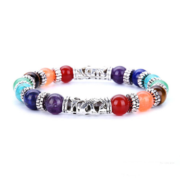 Natural Stone Bracelets 7 Reiki Chakra Healing Balance Beads Bracelet For Women Giftt Stretch Yoga Jewelry