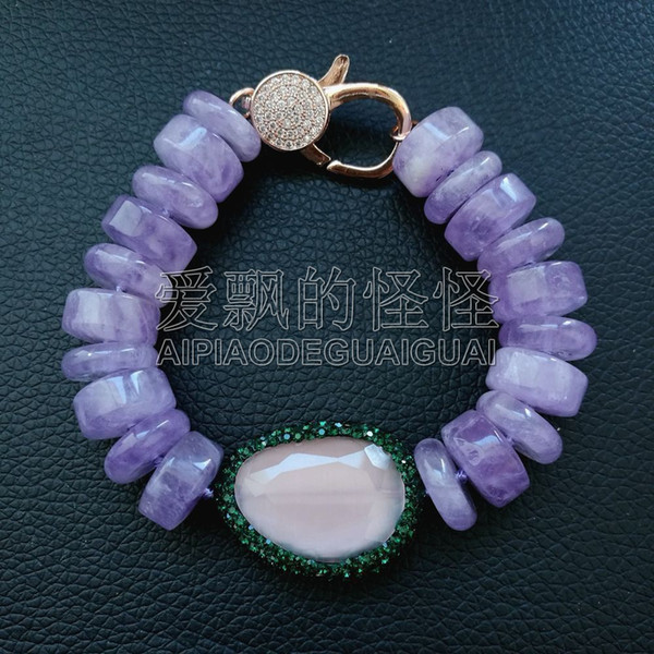 B122411 8'' Pink Cat Eye Bracelet