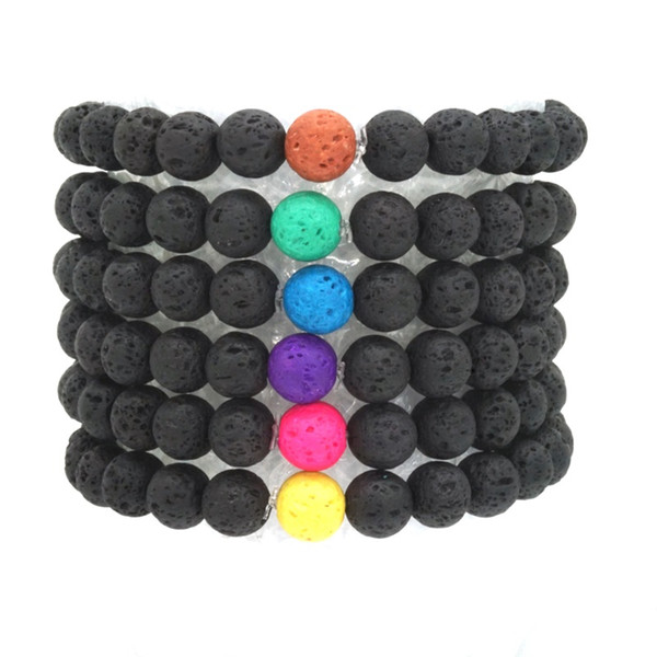 10 Styles Cross Skull Paw Black Lava Stone Bracelet Aromatherapy Essential Oil Diffuser Bracelet for Men Women Stretch Yoga Jewelry