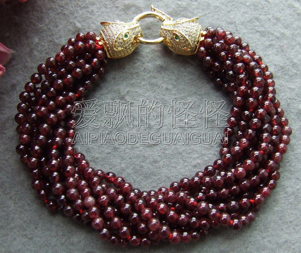 B030309 9Strands Garnet Bracelet