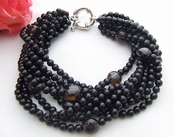 WOW!!! 8Strands Onyx Smoky Bracelet