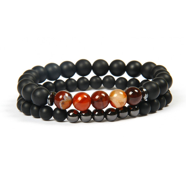 Men and Women's Sets Jewelry Wholesale Natural stone Bracelet Beaded Black Mantra Prayer Beads Buddha Bracelet