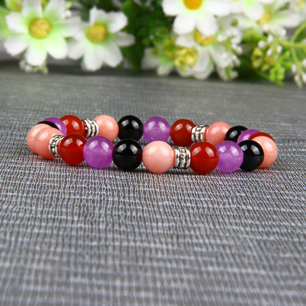 Anxiety Relief Bracelets Mix Colors High Quatily 8mm Stone Beads Focus, Balance Chakra Jewelry For Gift