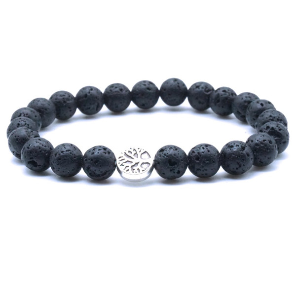 Lots Size 8mm Black Lava Stone Bracelet DIY Aromatherapy Essential Oil Diffuser Bracelet Yoga Women Men Jewelry