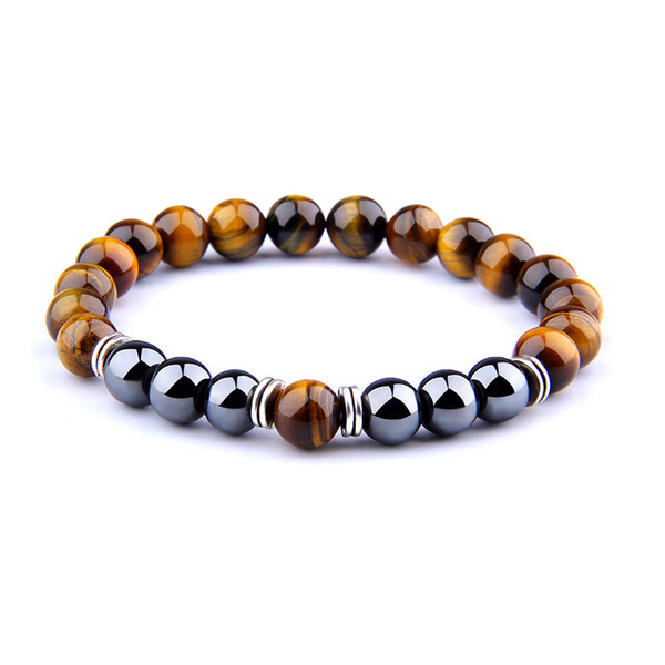 Natural Tiger Eye Beads Bracelets for Women Health Care Hematite Stretch Bracelets for Men Fashion Jewelry