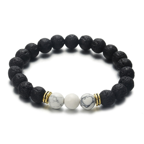 white Turquoise Black Lava Stone Bracelets Aromatherapy Essential Oil Diffuser Bracelet for Men Women Energy Yoga Jewelry